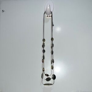 Silver and Black Beaded Necklace